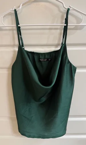 Green satin shirt thumbnail 1