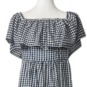 Chelsea 28 Gingham Off Shoulder Maxi Dress Women’s Size 4 Cottagecore NWT Ruffle thumbnail 6