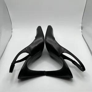 Via Spiga Italy Women's Pump VTG 90’s black leather pointy toe slingback size 6 thumbnail 8
