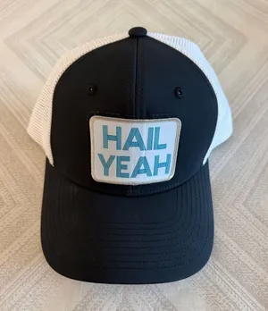 Hail Yeah Trucker Hat Black White Mesh Snapback Patch Cap Like New thumbnail 1