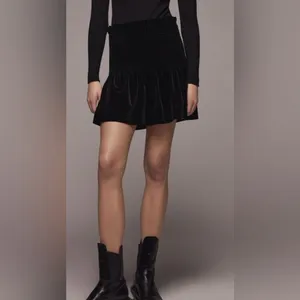 Zara Velvet Black Skirt Size Size L thumbnail 2