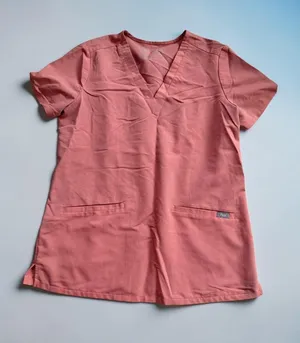 FIGS Women’s Peach V Neck Scrub Top Size Small thumbnail 1