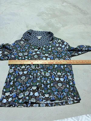 Vera Bradley enchanted woodland Floral Print Button-Up pajama shirt small thumbnail 3
