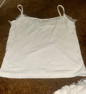 Laced Trimmed Women’s Cami Top White thumbnail 2