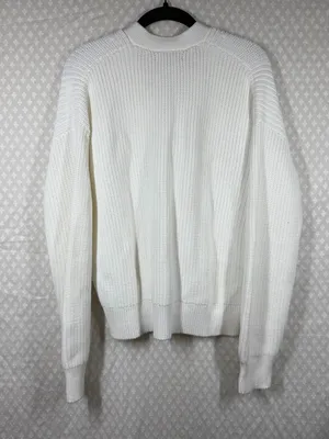 Quince White Organic Cotton Fisherman Boxy‎ Cropped Cardigan thumbnail 6