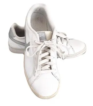 Nike White 454256 ‘Court Majestic’ Silver Sneakers, Size 8 thumbnail 1