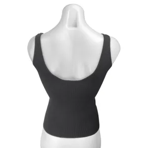 MNG Mango Women's Black Rib Knit Sleeveless V-neck Cami Camisole Crop Tank Top M thumbnail 2