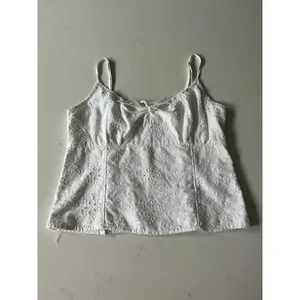Abercrombie Fitch Womens Milkmaid Cottage Babydoll Tank Top Medium White Eyelet thumbnail 2