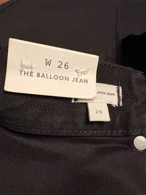 Madewell women’s The Balloon Jean rigid denim barrel leg black Size 26 NWT thumbnail 7