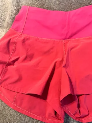 lululemon athletica pinkish red speed up HR 4 inch Athletic Shorts thumbnail 1