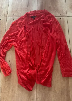 Hawthorn Red/Orange‎ Open Front Cardigan Sweater Womens XL Viscose Lightweight thumbnail 1