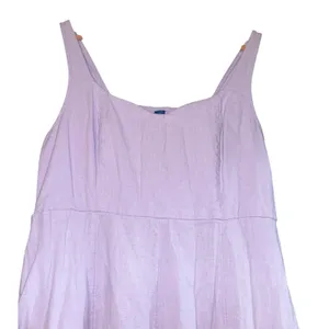 Old Navy Linen Blend Lavender Purple Midi Dress Womens Medium Smocked Sweetheart thumbnail 3