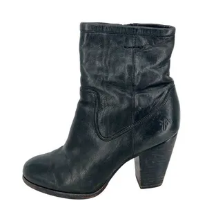 Frye Patty Artisan Zip Black Leather Ankle Boots Womens Edgy Western Size 8 thumbnail 1
