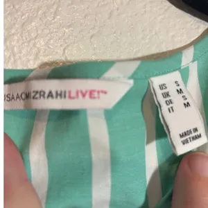Isaac Mizrahi Live Size S Yarn Dye Striped Poplin Maxi Dress Green White A646863 thumbnail 6
