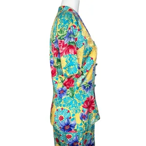 Adrianna Papell Size 6 Vintage Two Piece‎ Skirt Top Suit Set 100% Silk Floral thumbnail 8