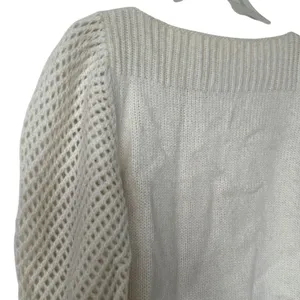 LoveShackFancy Rosie Sweater Sz S Baby Alpaca Merino wool Cream thumbnail 8