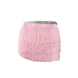New Womens Fringe Tassel Embellished Tie Skirt Flapper Costume Coverup One Size thumbnail 3