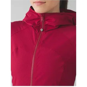 Lululemon In Flux Jacket Reversible Full Zipper Hooded in Cranberry Red Size 6 thumbnail 3