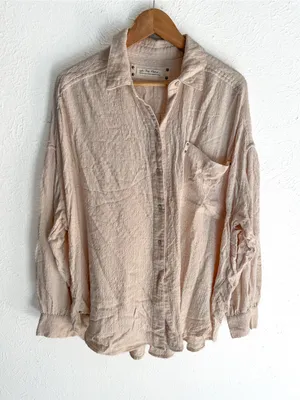 Free People We The Free Hidden Valley Oversized Buttondown Medium thumbnail 3