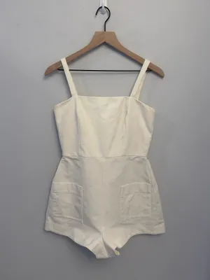 Alexis Arlington Cross Back Playsuit in Off White Large thumbnail 2