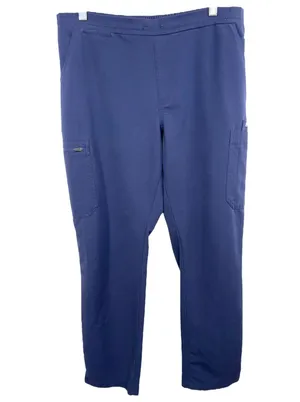 FIGS Large Scrub Pants Navy Blue Elastic Waist Cargo Pocket Medical Uniform 1426 thumbnail 1
