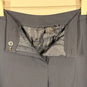 VTG Kasper Women Navy Blue Pinstripe Straight Leg Dress Pants Plus Size 18 Lined thumbnail 4