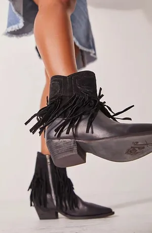 🆕 Free People | Lawless Fringe Western Boot | Black | Size: 8.5 thumbnail 10