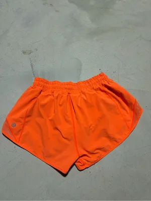 lululemon athletica Women's Neon Orange Athletic Shorts 4 thumbnail 3