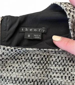 Theory Cortney Deleo Tweed Crew Neck Shift Dress thumbnail 4