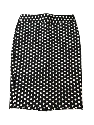 Loft Ann Taylor Black & White Polka Dot Skirt Sz 0 Office Lined Pencil Skirt Classic thumbnail 1