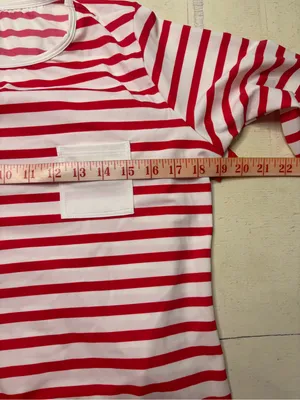 Spanx L/S Stripe Sun Shirt UPF 50 Stretch Size Large Red White Stripes New Waldo thumbnail 3