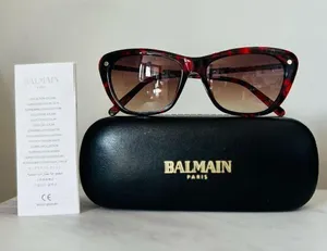 BALMAIN 56mm Modified Cat Eye Sunglasses, Polarized, Designer, Red Tortoise, NWT thumbnail 1