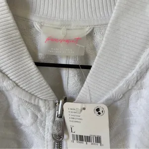 NWT Free People FP Movement Embroidered Terry Jacket in White thumbnail 5