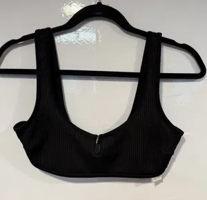 Hollister Black‎ Ribbed Scoop V Neck Swim Top thumbnail 1