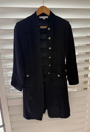 St. John Black Long Cardigan Jacket with Decorative Buttons thumbnail 1