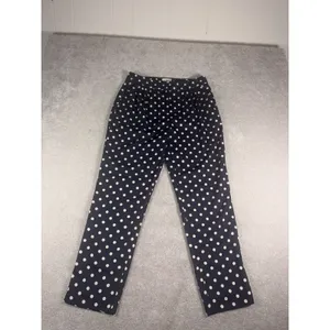 Tuckernuck Conway Pants Womens Navy White Polka Dot High Rise Straight Leg M thumbnail 12