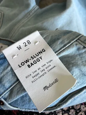NWT‎ Madewell Low-Slung Baggy Jeans Hallstead Wash Rigid Size 28 thumbnail 8
