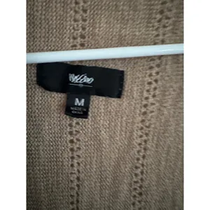 Mossimo Women Tan Pointelle Knit Open Front Cocoon Cardigan Short Sleeve Medium thumbnail 4