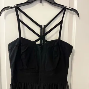 Windsor Black Strappy Dress Size 11 High Low Chiffon Skirt Party Dress thumbnail 2