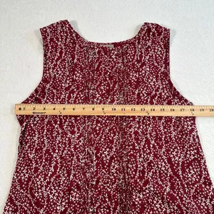 Dolan Anthropologie Tank Top Women's Large Wine Floral Solid Back Pleated Front thumbnail 7