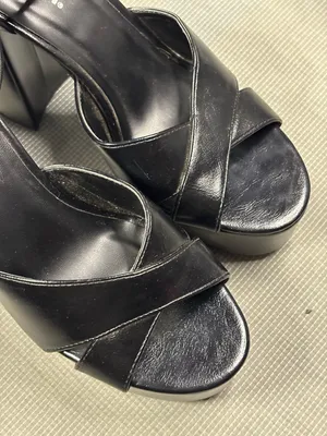 Soda Black Platform Ankle-Strap Sandals thumbnail 7