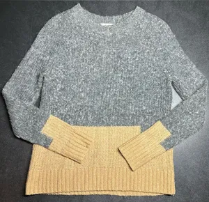 Madewell Women's Size Small S Color Block Gray Brown Wool Alpaca Blend Sweater thumbnail 1