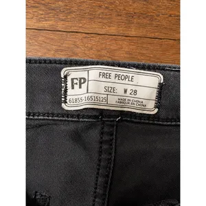 Free People Just Float On Flare Jeans Size 28 Washed Black Charcoal Raw Hem thumbnail 4