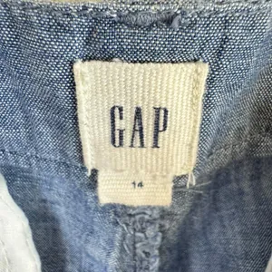 Gap 100% Cotton Blue Chambray Lightweight High Rise Cropped Pants Size‎ 14 thumbnail 5