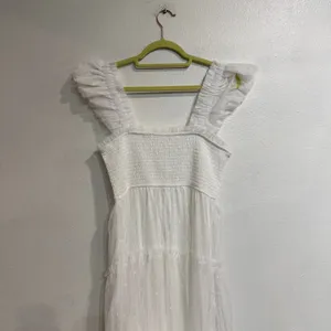 Blu Pepper White Swiss Dot Tulle Tiered Maxi Dress Sz M NWT thumbnail 10
