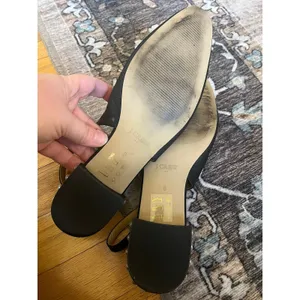 J.Crew Women's Black Embellished Pearl Heel‎ Slingback Flat Shoes Sz 8 BU506 thumbnail 7