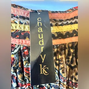 Chandry Kc Boho Velvet Animal Print Midi Skirt Nwt! Fall Style thumbnail 11