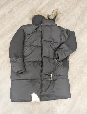 FLAWED All Saints Black Parka Puffer Coat Size Small thumbnail 1