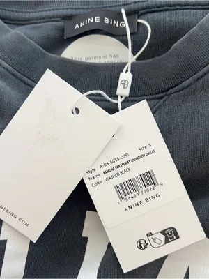 Anine Bing Ramona Sweatshirt University of Dallas in Washed Black NWT thumbnail 5
