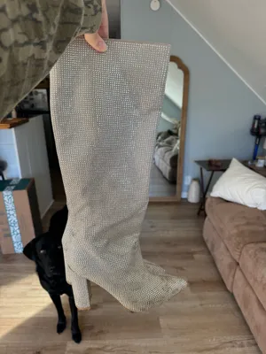 Rhinestone boots Silver Size 9 thumbnail 2